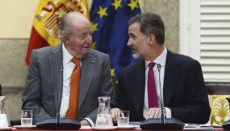 Juan Carlos I. und sein Sohn Felipe VI. bei einem Treffen im Mai 2019. Foto: efe
