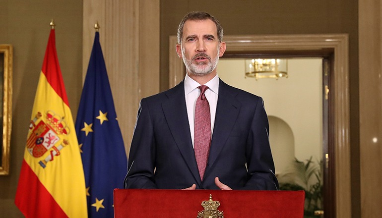 König Felipe wandte sich am 19. März in einer Fernsehansprache an das spanische Volk. Foto: EFE