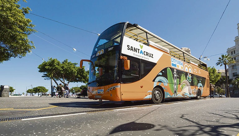 Informationen zu Abfahrtzeiten der Sightseeingbusse und zu den Preisen gibt es auf der Website www.tenerifecityview.com Foto: Ayuntamiento de Santa Cruz