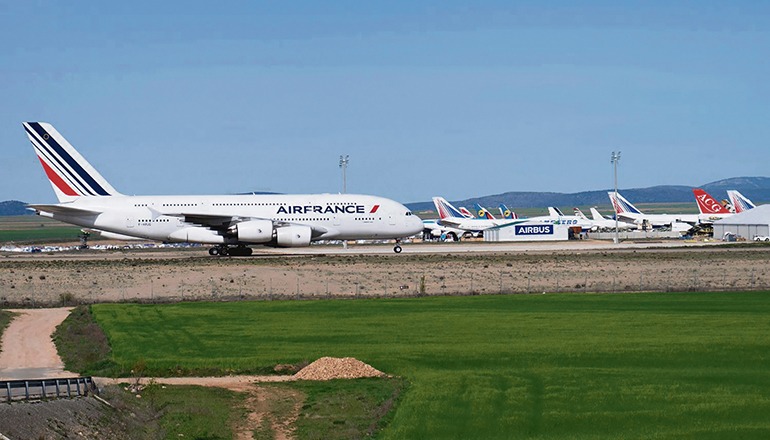 In Teruel stehen zahlreiche Passagierjumbos großer internationaler Fluggesellschaften wie der Air France, Lufthansa oder British Airways. Foto: EFE