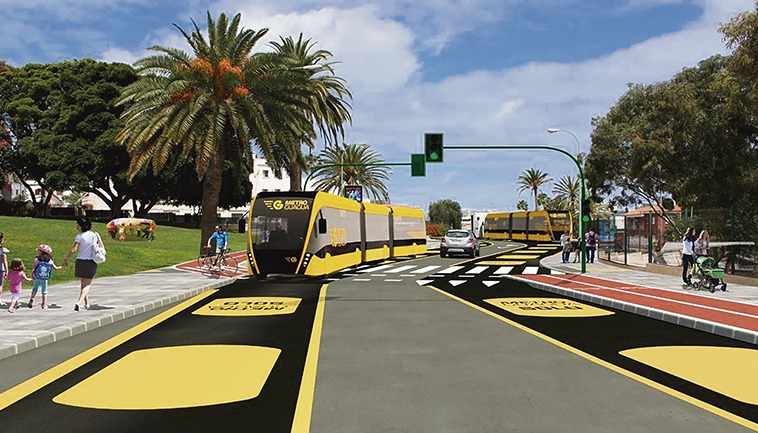 Die ersten Elektrobusse werden in Las Palmas’ Innenstadt wohl erst im Jahr 2022 zum Einsatz kommen. Foto: metroguagua