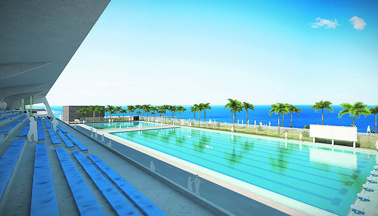 Das geplante „Ausbildungszentrum für Hochleistungssportler“ (Centro Insular de Deportes Acuáticos, CIDAC) wird so bemessen sein, dass dort internationale Wettkämpfe ausgetragen werden können. Foto: Cabildo de Tenerife