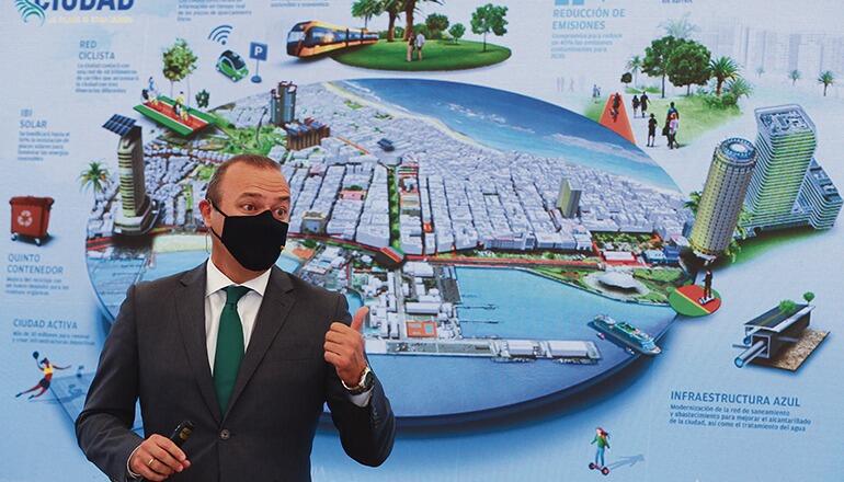 Bürgermeister Augusto Hidalgo stellte den ehrgeizigen Plan vor. Foto: Ayuntamiento de Las Palmas de Gran Canaria