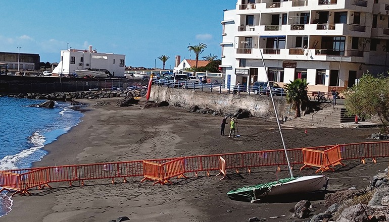 Der Strand Las Vueltas an der Gemeindegranze von Hermigua und Valle Gran Rey auf La Gomera ist teilweise wieder geöffnet. Foto: Ayuntamiento Valle Gran Rey