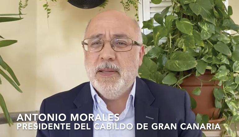 Cabildo-Präsident Morales richtete in einer Videobotschaft eindringliche Worte an Pedro Sánchez und Ursula von der Leyen Foto: cabildo de gran canaria