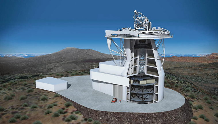 Das Europäische Sonnenteleskop EST auf La Palma wird mit einem Spiegel von 4,2 Metern Durchmesser das größte seiner Art in Europa sein. Foto: gabriel Pérez Díaz_IAC