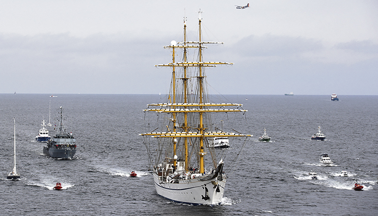 Am 19. November hat das Segelschulschiff Gorch Fock seinen Heimathafen Kiel verlassen, um zur ersten Auslandsausbildungsreise nach dem langen Werftaufenthalt aufzubrechen. Foto: Bundeswehr / Julia Kelm