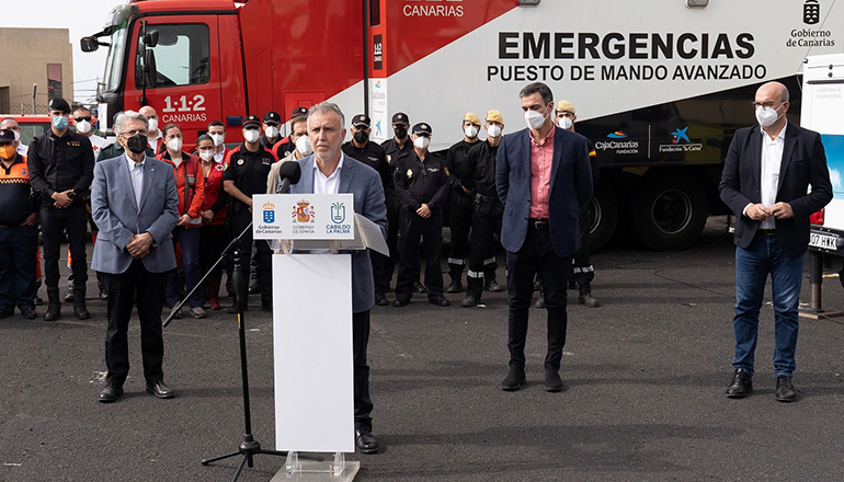 „Es ist sehr erfreulich, dass das Ende des Vulkanausbruchs vor Jahresende bestätigt wurde, aber wir hätten es uns zweifellos früher gewünscht“, so Regionalpräsident Ángel Víctor Torres. Foto: Gobierno de Canarias