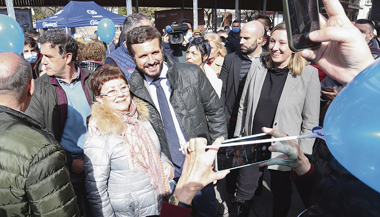 Pablo Casado während eines Besuchs in Zamora anlässlich der Regionalwahlen Foto: efe