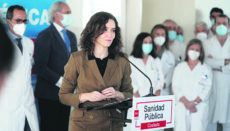 Isabel Díaz Ayuso stellte im Krankenhaus Henares das neue System der Videosprechstunde vor. Foto: EFE