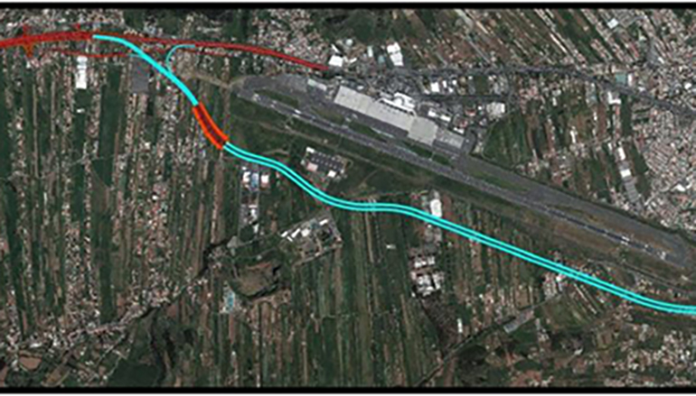 Die neue Trasse soll parallel zur Autobahn auf der anderen Seite des Flughafens Teneriffa Nord entlangführen. Foto: Gobierno de Canarias