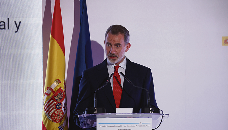 König Felipe bei der Verleihung der internationalen Journalismus-Preise „Rey de España“ am 2. Juni Foto: EFE