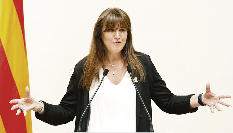 Die Präsidentin des katalanischen Parlaments, Laura Borras Foto: EFE