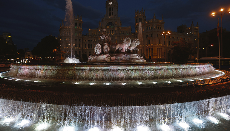 Die Plaza de Cibeles in Madrid nach Inkrafttreten des Gesetzes Foto: EFE