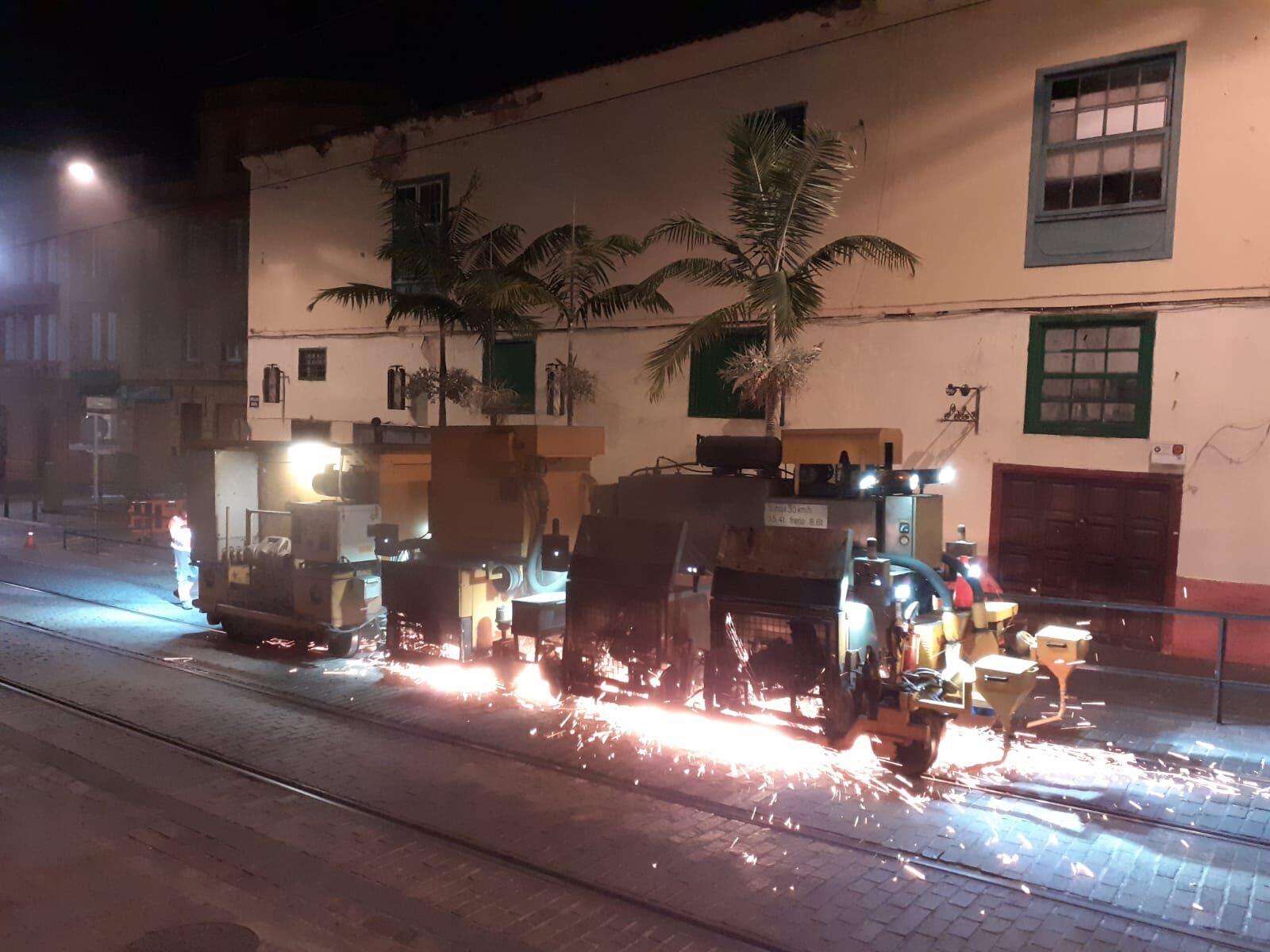 Metrotenerife, Gleisarbeiten